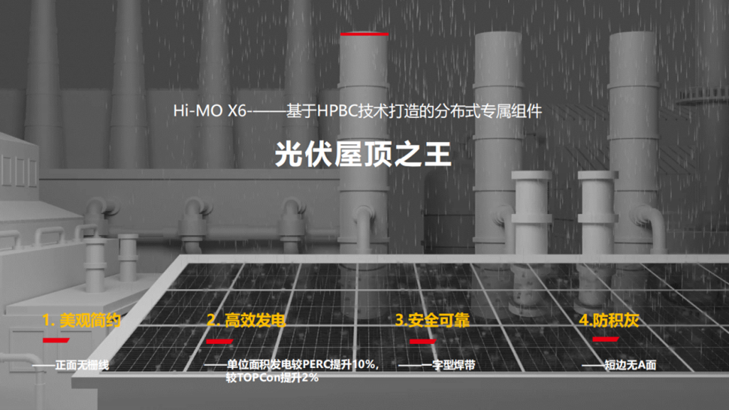 “光伏屋顶之王”隆基Hi-MO X6防积灰组件全新上市
